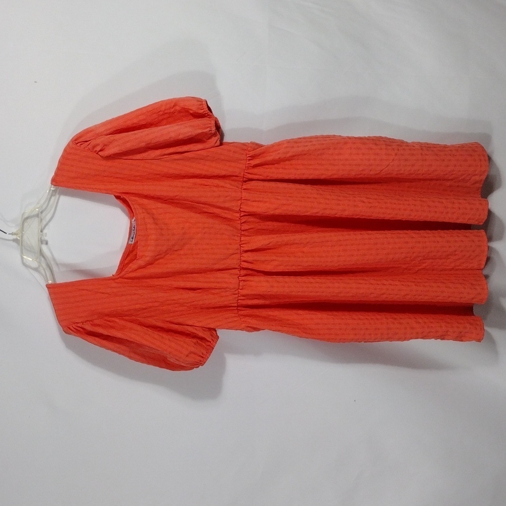 NWT Culture Code Peach Textured Square Neck Short Sleeve Dress size 3X